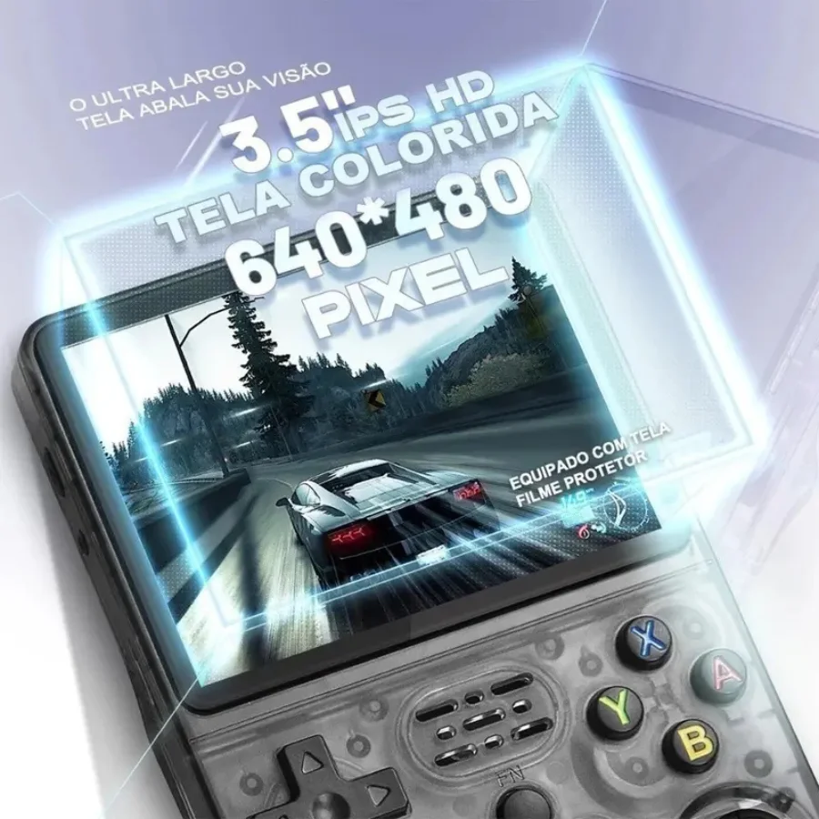 Console Portátil Retrô R36S — Tela IPS 3,5" — 64GB — Frete Grátis