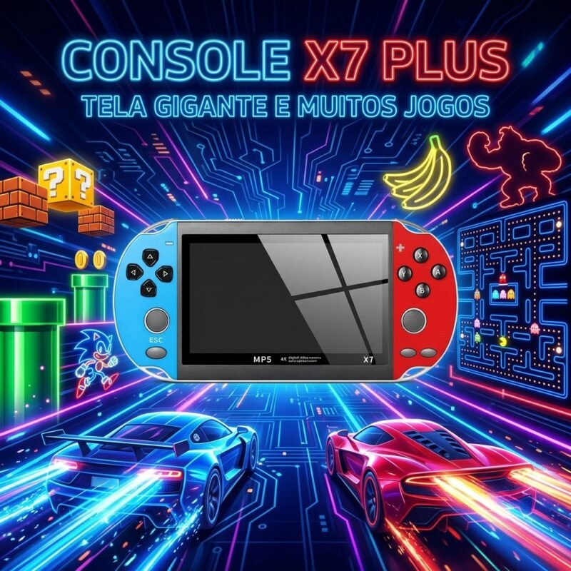Console Portátil X7 - Tela 5.1Pol - Frete Grátis